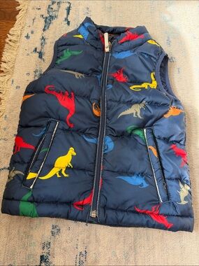 Hanna Andersson Kids Dinosaur Vest - Blue with Multicolor Accents